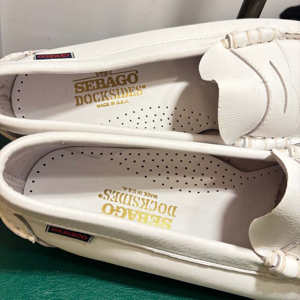 Sebago Mens Dan Polaris RGB White Loafers & Slip Ons Penny Shoes Size 9.5 - Picture 6 of 12